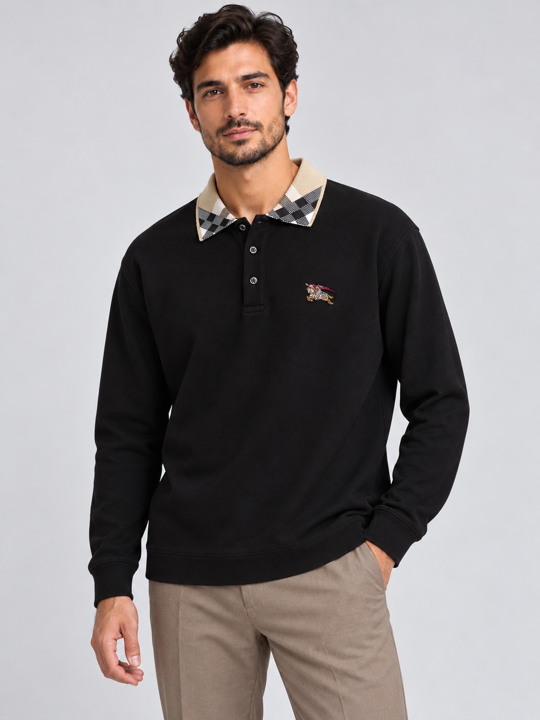 پلیور سه دکمه BURBERRY — مشکی