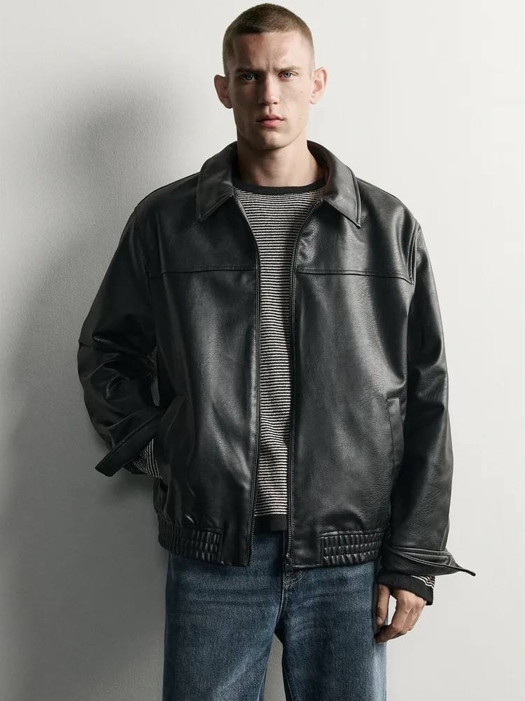کاپشن چرم ترند زارا ZARA — مشکی
