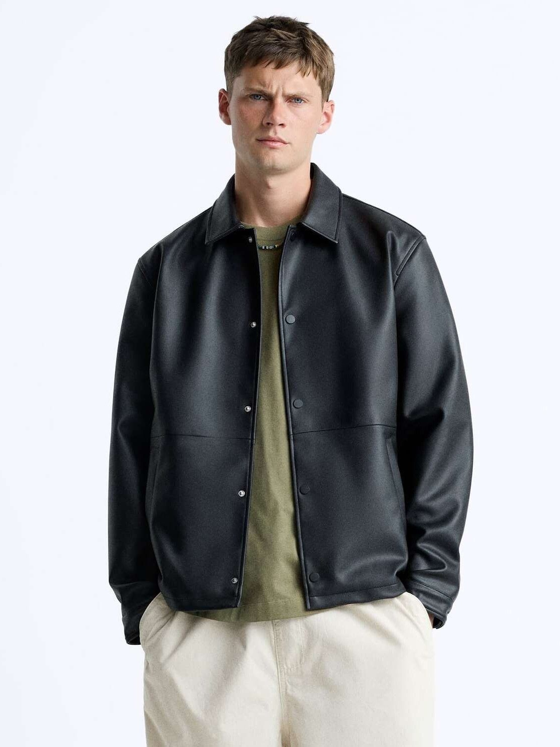 کاپشن چرم زارا ZARA — مشکی