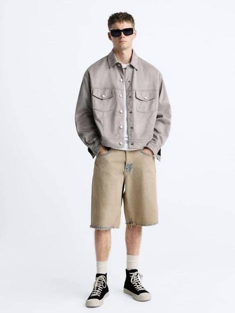 کت جیر باکسی اورجینال زارا ZARA — کرم