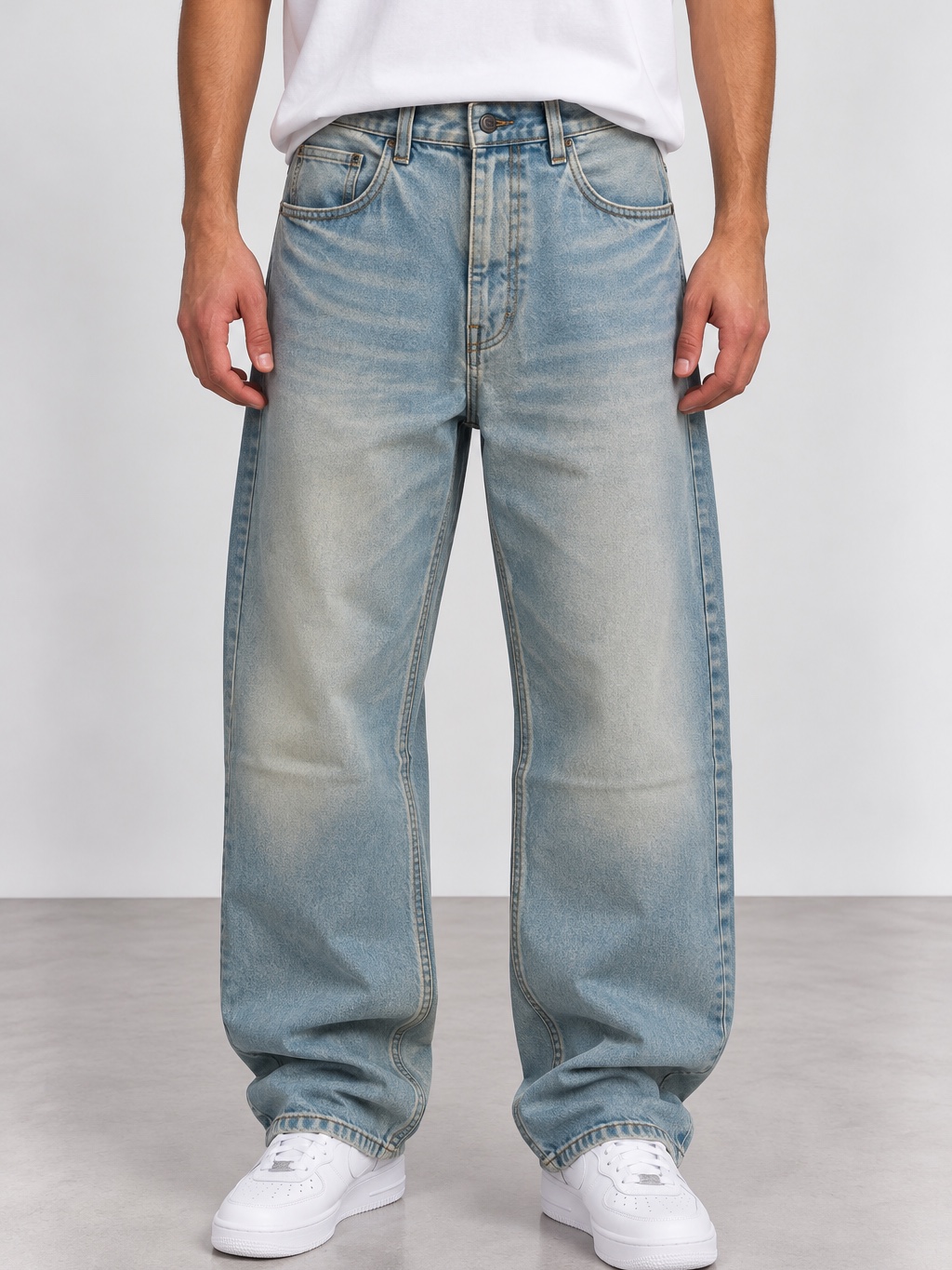 شلوار جین SKATER برند PULL&BEAR کد 2999 — آبی یخی